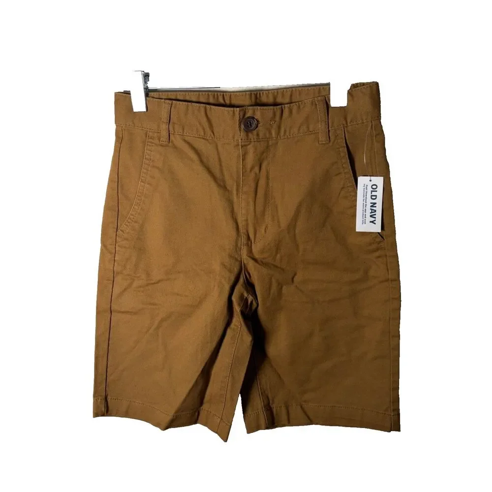 Old Navy Shorts Boy's 12 Slim Brown Chino Casual Built in Flex 8